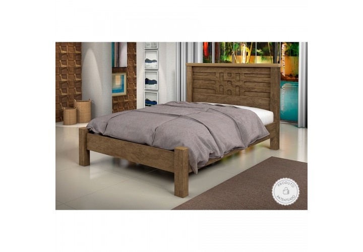 Cama De Casal Emily Com Estrado Reforçado - Castanho - Basoto Brasil