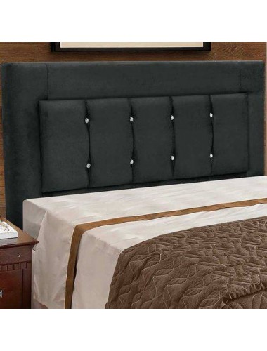   Cabeceira Para Cama Box Casal 1,60 Cm Cancun Veloplus Preto- Dobuê