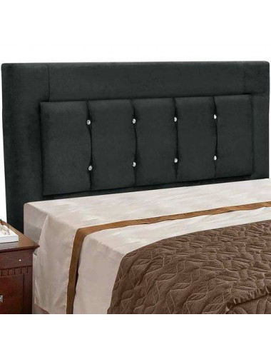   Cabeceira Para Cama Box Casal 1,60 Cm Cancun Veloplus Preto- Dobuê