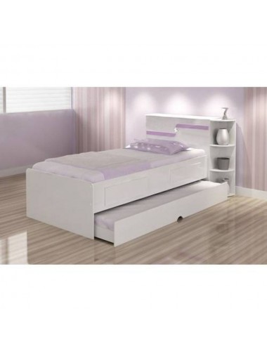 Cama Bibox Baú Hortência Branco / Branco Preto