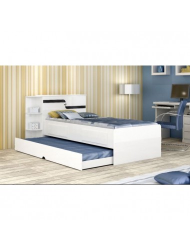 Cama Bibox Baú Hortência Branco / Branco Preto