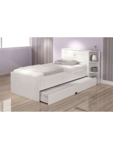 Cama Bibox Baú Hortência Branco / Branco Preto