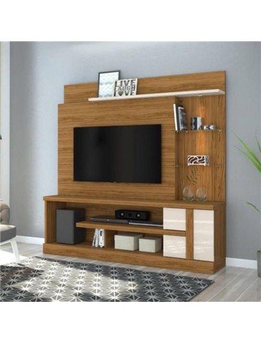 Estante Home Theater p/ TV 55" Madetec Alan Naturale / Off White