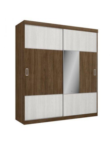   Guarda Roupa 2 Portas De Correr Com Espelho Evidence Glass Thb