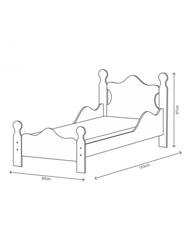 Cama Infantil para Colchão 68cm - J&A Iris Moranguinho