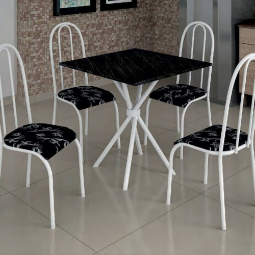 Conjunto 4 cadeiras cromadas para cozinha com reforço + mesa com vidro -  Poltronas do Sul - Poltronas do Sul - Compre suas poltronas sem sair de  casa!