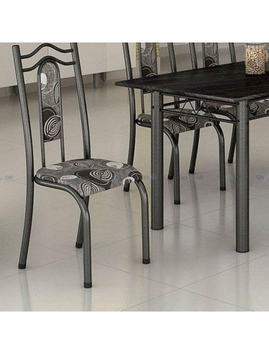 Conjunto de Mesa Grécia C/6 Cadeiras Craqueada Prata 